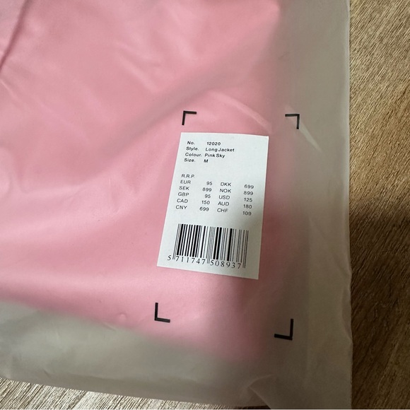 RAINS Long Jacket Pink Sky MEDIUM - Picture 6 of 9